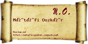 Mátéfi Oszkár névjegykártya
